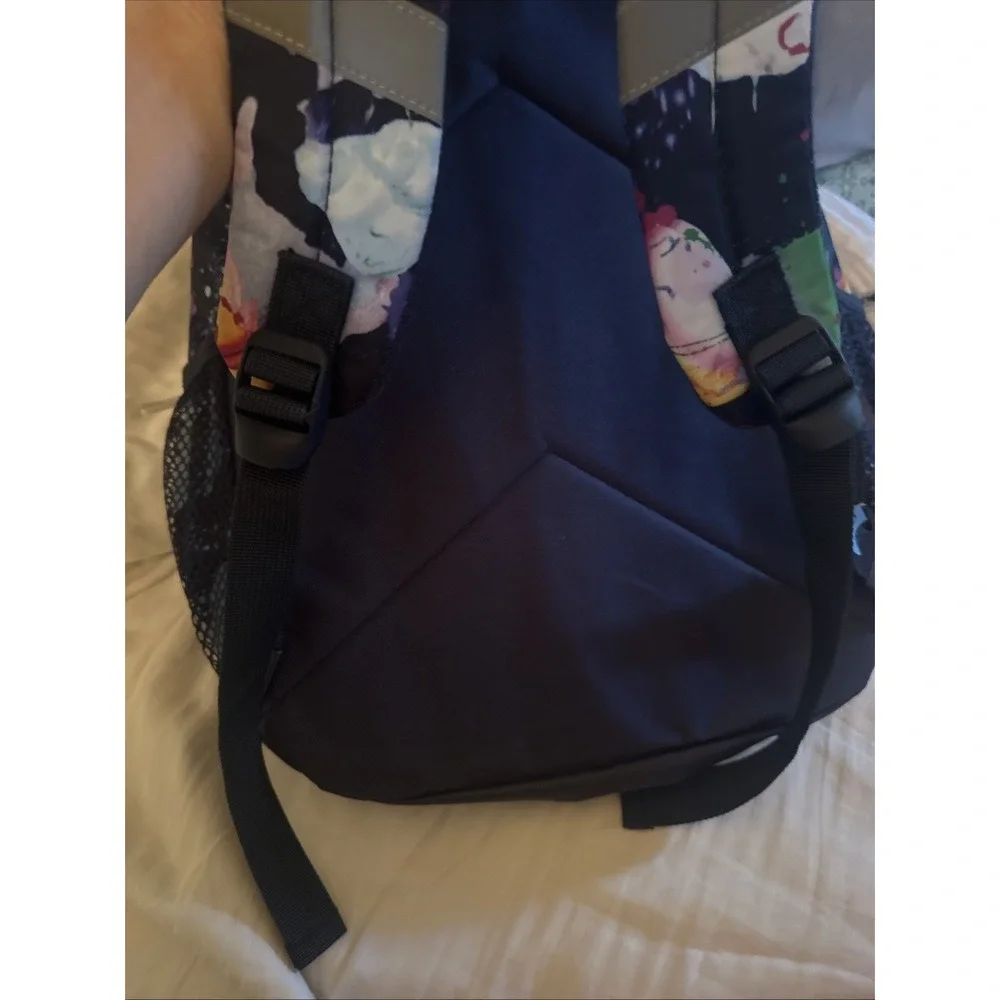 Justice 2004 Exclusive Backpack Paint Splatter  Iridescent Front Pocket 17